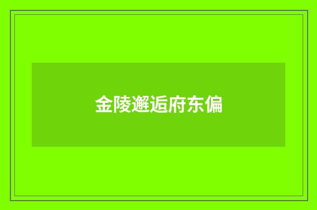 金陵邂逅府东偏
