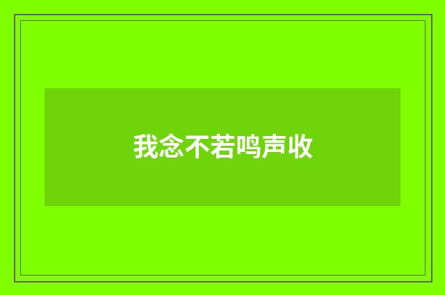 我念不若鸣声收