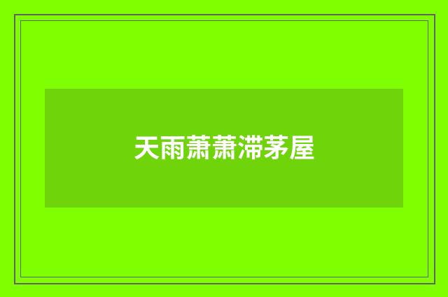 天雨萧萧滞茅屋