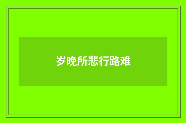 岁晚所悲行路难