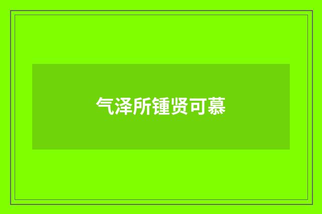 气泽所锺贤可慕