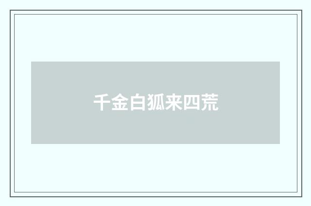 千金白狐来四荒