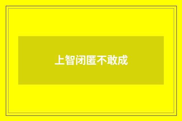 上智闭匿不敢成