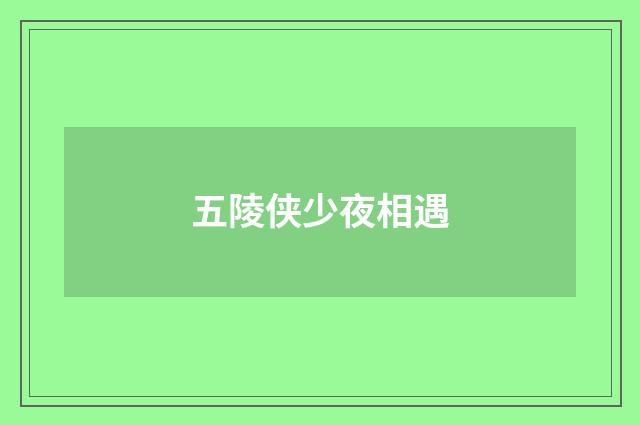 五陵侠少夜相遇