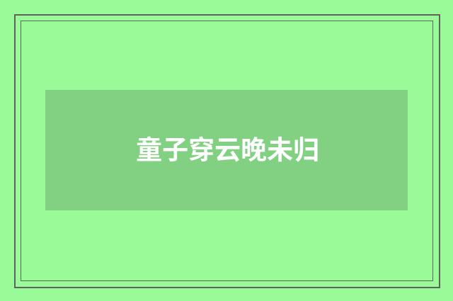 童子穿云晚未归