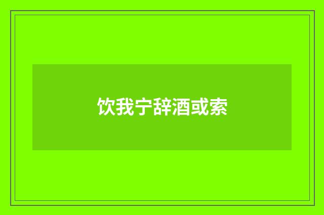 饮我宁辞酒或索