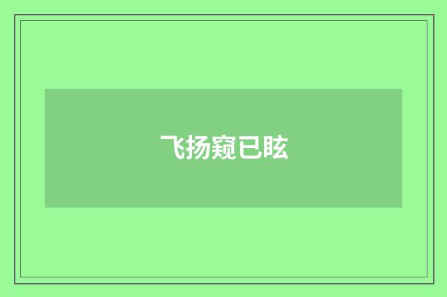 飞扬窥已眩