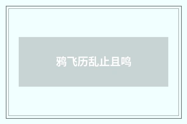 鸦飞历乱止且鸣