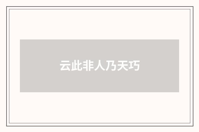 云此非人乃天巧