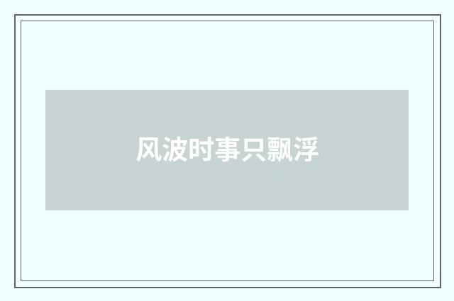 风波时事只飘浮