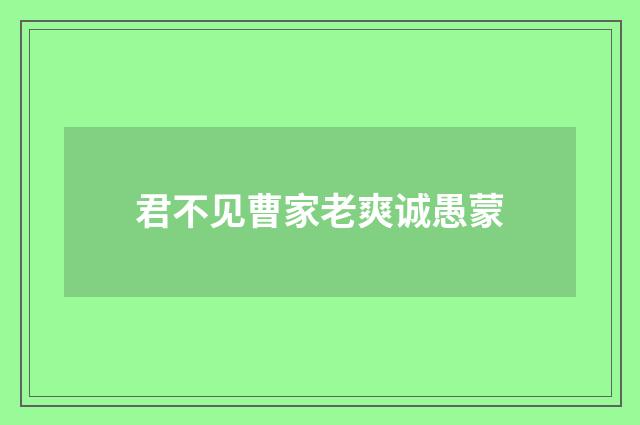 君不见曹家老爽诚愚蒙