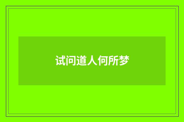 试问道人何所梦