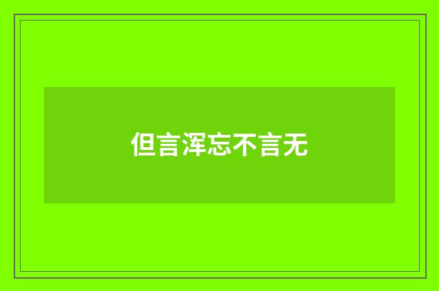 但言浑忘不言无