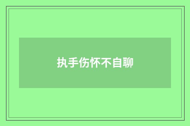 执手伤怀不自聊