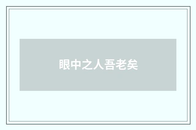 眼中之人吾老矣