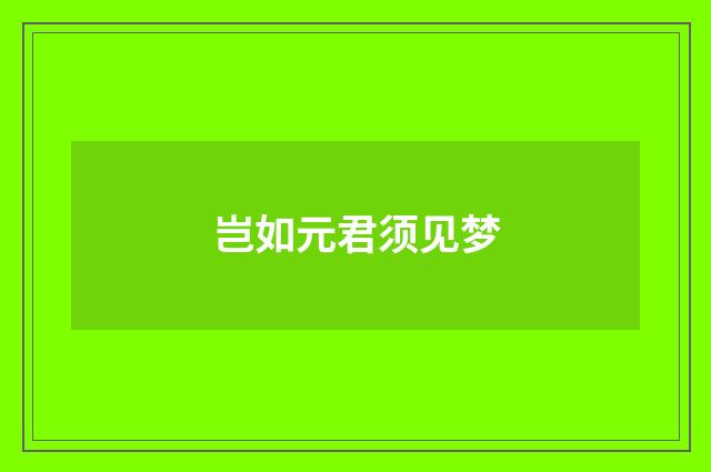 岂如元君须见梦