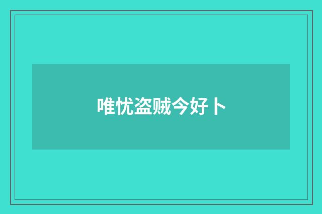 唯忧盗贼今好卜