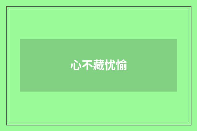 心不藏忧愉