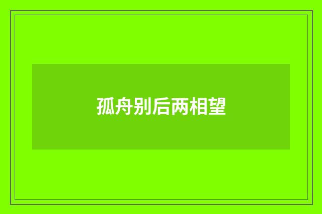 孤舟别后两相望