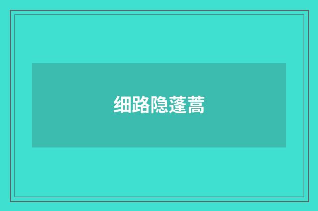 细路隐蓬蒿
