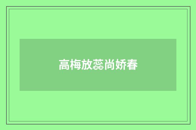 高梅放蕊尚娇春