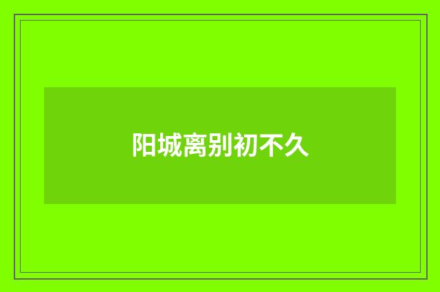 阳城离别初不久