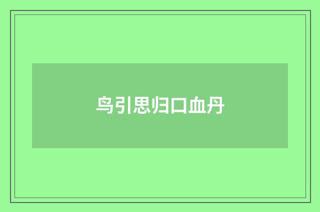 鸟引思归口血丹