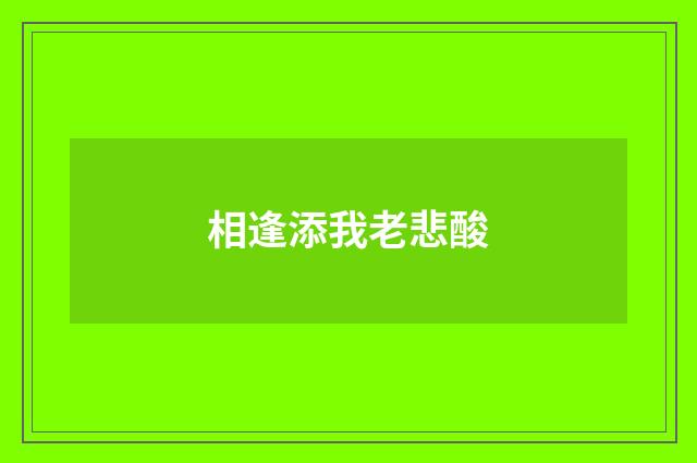 相逢添我老悲酸