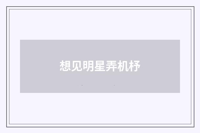 想见明星弄机杼
