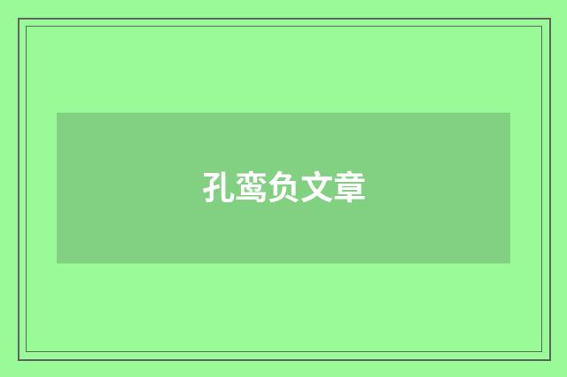 孔鸾负文章