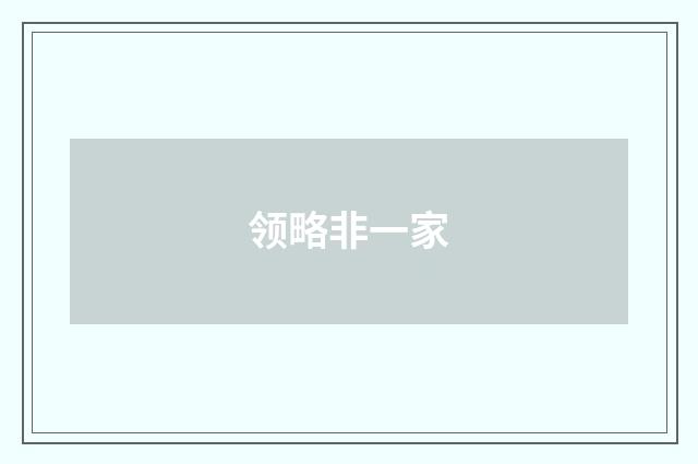 领略非一家