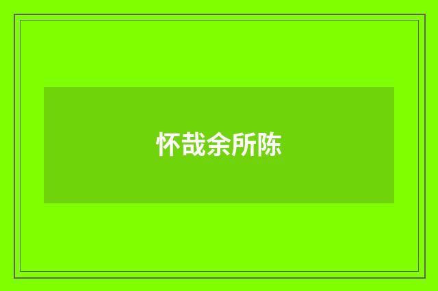 怀哉余所陈