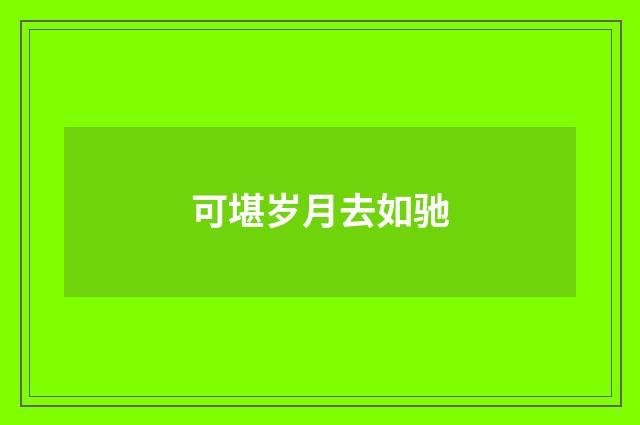 可堪岁月去如驰