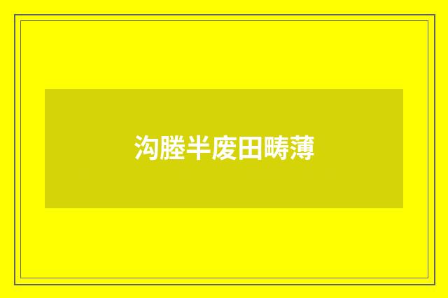 沟塍半废田畴薄