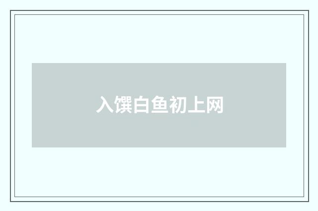 入馔白鱼初上网