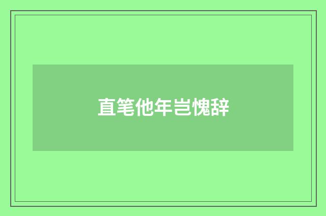 直笔他年岂愧辞