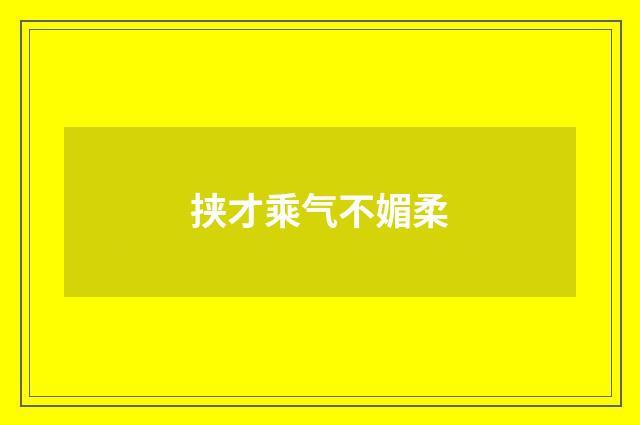 挟才乘气不媚柔