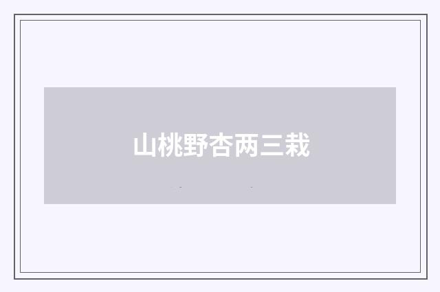 山桃野杏两三栽