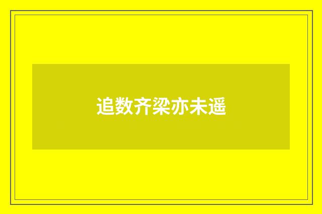 追数齐梁亦未遥
