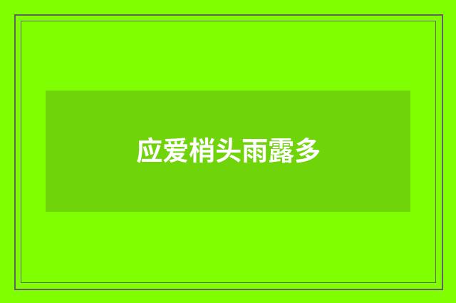应爱梢头雨露多