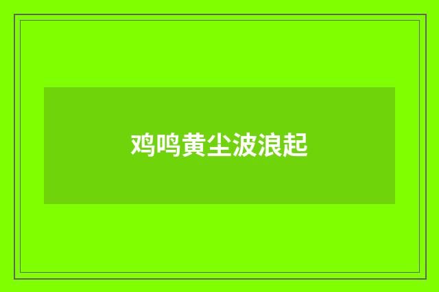 鸡鸣黄尘波浪起