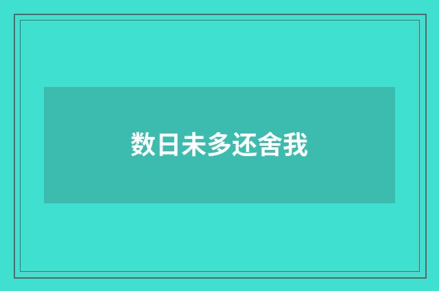 数日未多还舍我