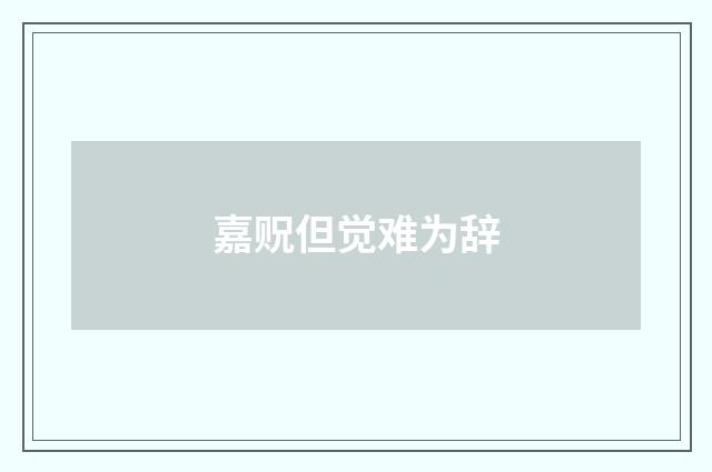 嘉贶但觉难为辞