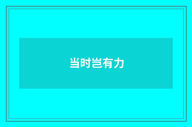 当时岂有力