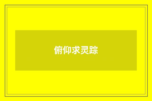 俯仰求灵踪