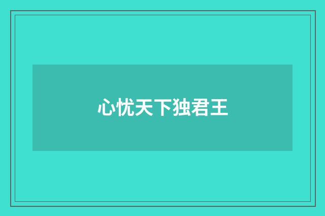心忧天下独君王