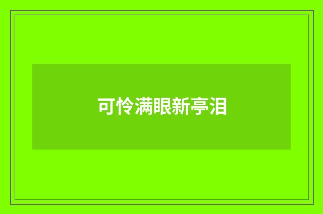 可怜满眼新亭泪