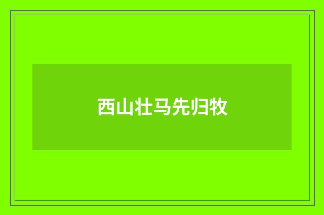 西山壮马先归牧