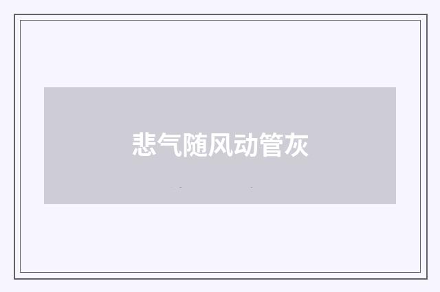 悲气随风动管灰