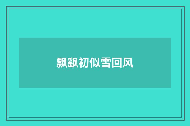 飘飖初似雪回风